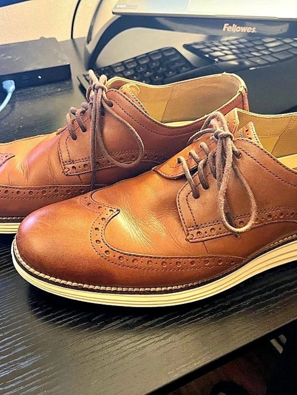 Cole Haan OriginalGrand Wingtip Oxford Shoes in Tan
